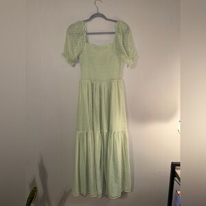 Patrons of Peace Light Green Midi Dress